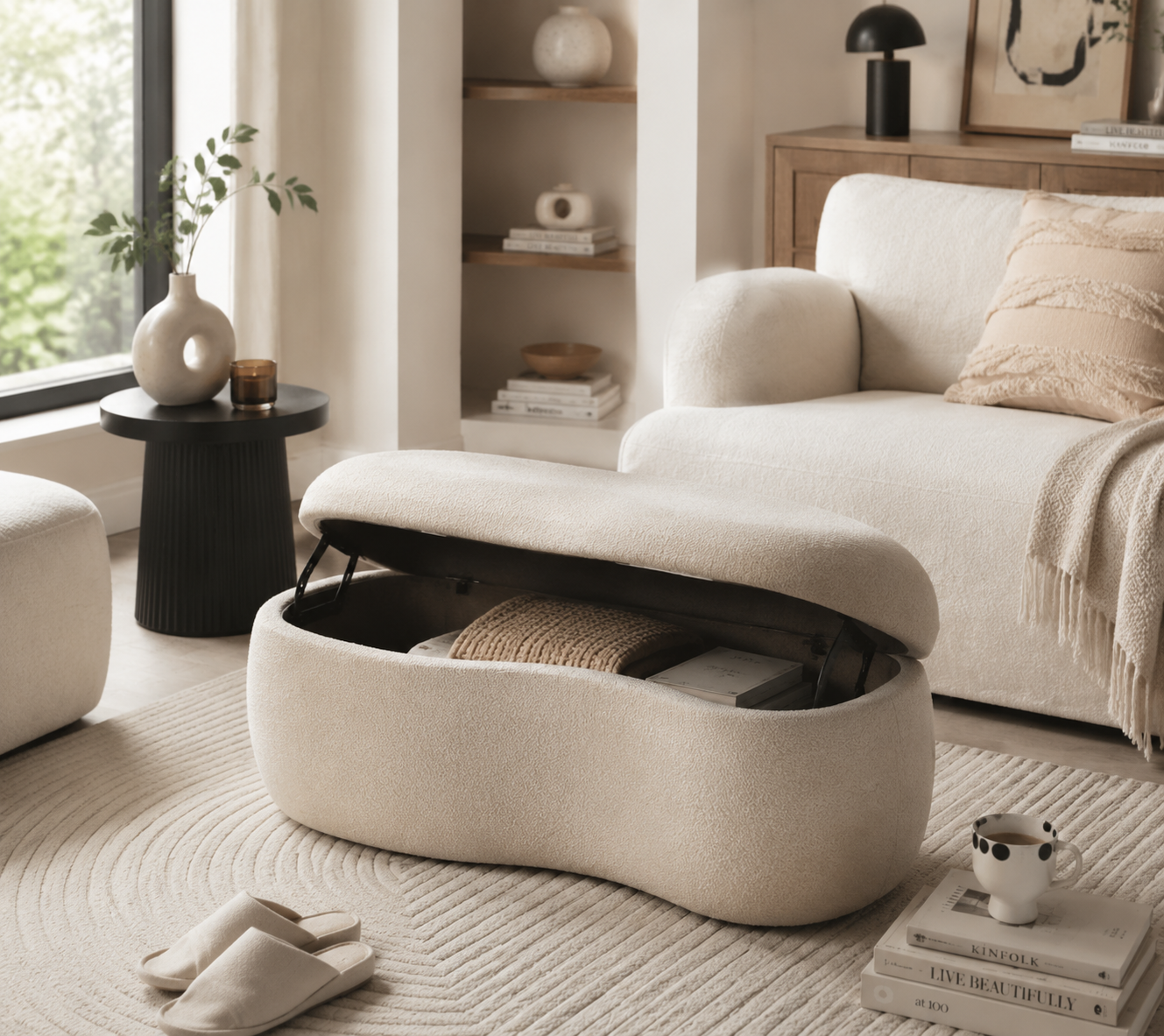 Nobivexa™ Selene Curved Storage Ottoman